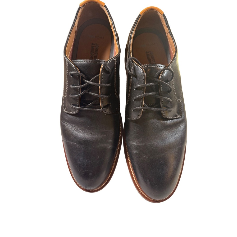 Johnston & Murphy Upton Plain Toe Mens 11.5 Black W/Box Leather Office Preppy